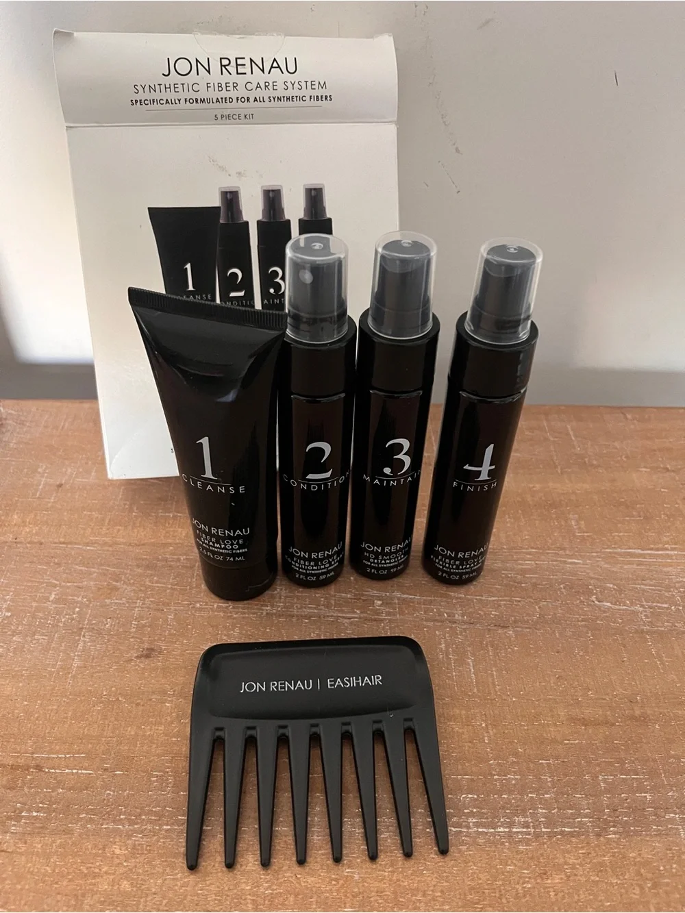 NEW Jon Renau Human Hair Care System 5 Piece Kit For Wigs
